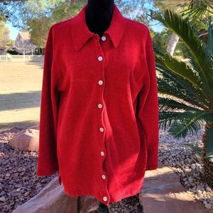 Denim & Co. Red Jacket Large